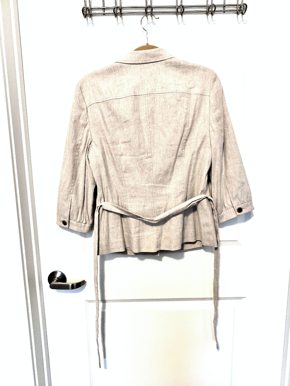 Banana Republic Beige Linen-Blend Belted Blazer Size 10 Women - Picture 5 of 5